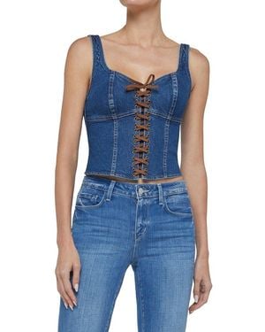 L'Agence Nayeli Corset Tank Top - Blue