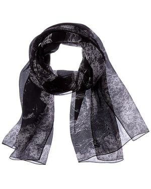 Jimmy Choo Logo Silk Scarf - Blue
