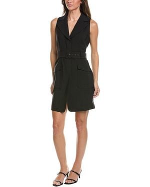 Kenneth Cole Notched Lapel Utility Dress - Black