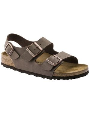 Birkenstock Milano Birkibuc Leather Sandal - Brown