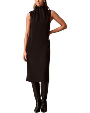 Calvin Klein Gathered Neck Midi Dress - Black