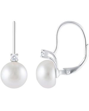 Splendid 8-8.5Mmmm Pearl Cz Earrings - White