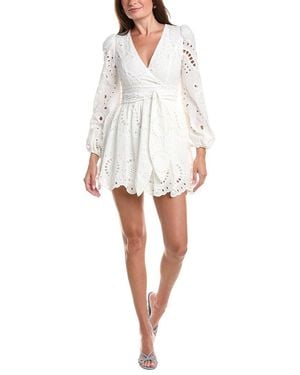 Avec Les Filles Long Sleeve Tie Waist Skort - White