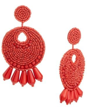 Kenneth Jay Lane Dangle Earrings - Red