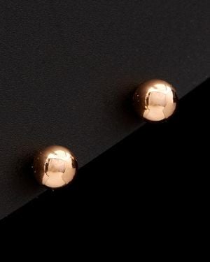 Italian Gold 14k Italian Rose Gold Ball Studs - Black