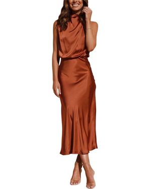 LEON GORI Anette Midi Dress - Brown