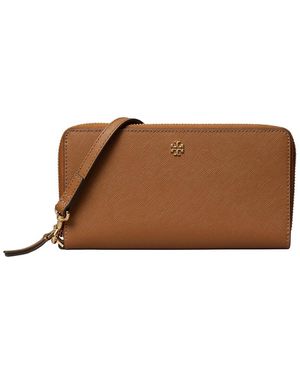 Tory Burch Emerson Zip Leather Continental Wallet - Brown