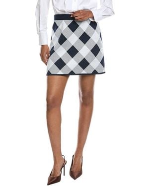Laundry by Shelli Segal Checked Pattern Jumper Skirt - Blue
