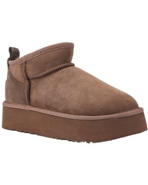 Australia Luxe Cozy Ultra Short Platform Sheepskin Boot - Brown