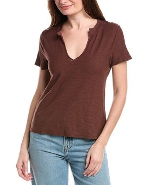 Project Social T Plata Notched T-Shirt - Brown