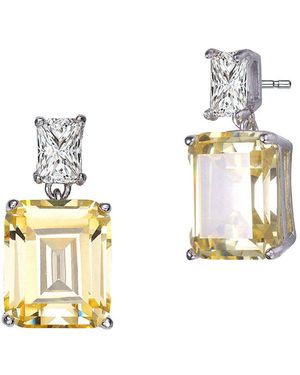Rachel Glauber Rhodium Plated Cz Studs - Metallic