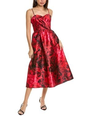 Julia Jordan Printed Monroe Twill A-Line Dress - Red