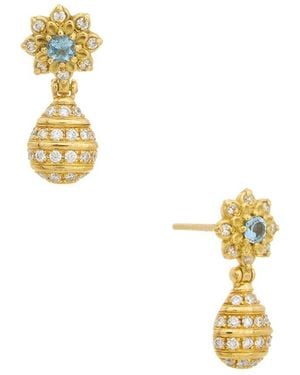 Konstantino Melissa 18K Diamond & Aquamarine Drop Earrings - Metallic