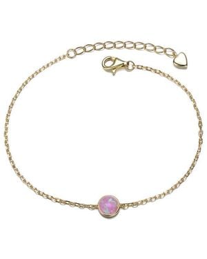 Rachel Glauber 14K Plated Cz Charm Bracelet - Metallic