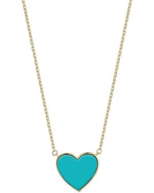 Ember Fine Jewelry 14K Heart Necklace - Blue