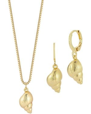 Sphera Milano Plated Necklace/Earring Set - Metallic