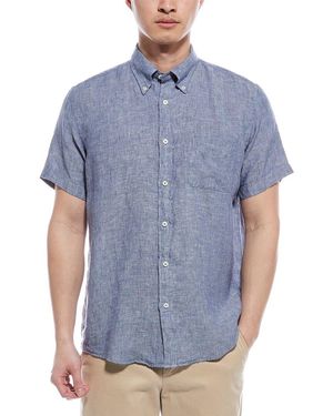 Brooks Brothers Regular Fit Linen Shirt - Blue