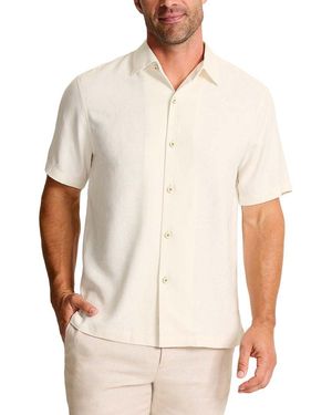 Tommy Bahama Maui Border Silk Camp Shirt - White