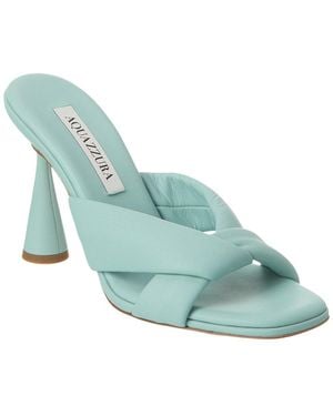Aquazzura Amore 95 Leather Mule - Blue