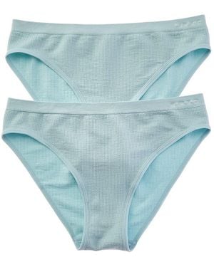 BAM Set Of 2 Seamless Waffle Bikini Brief - Blue