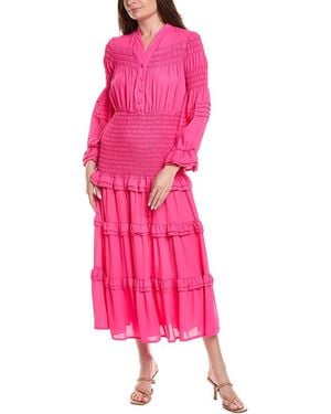Nancy Yang Long Sleeve Maxi Dress - Pink