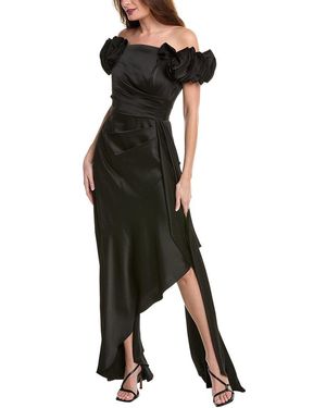 Teri Jon Hammered Cocktail Dress - Black