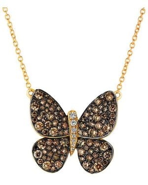 Le Vian Butterfly Away 14K Rose 1.88 Ct. Tw. Diamond Butterfly Necklace - Brown