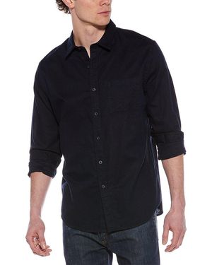 Vince Linen-Blend Button-Down Shirt - Blue