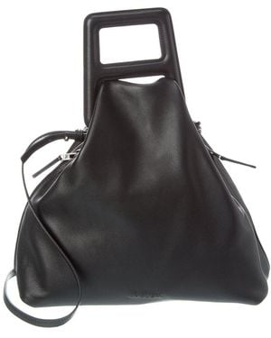Ambush A Handle Leather Shoulder Bag - Black