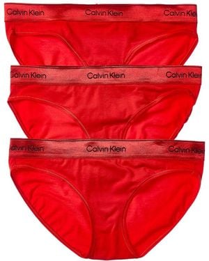 Calvin Klein 3Pk Bikini - Red