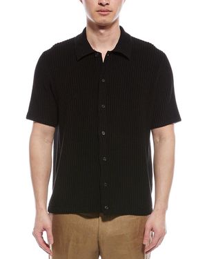FOR THE REPUBLIC Ribbed Polo Shirt - Black