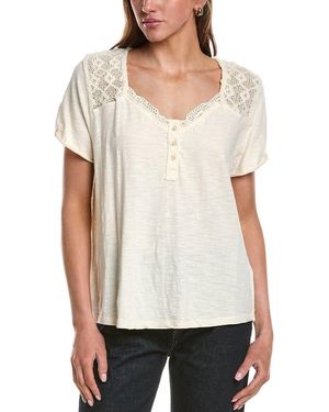 Free People Heirloom Henley Top - White
