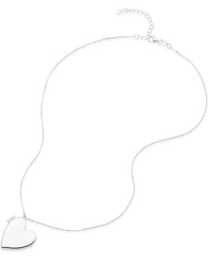 Adornia Plated Heart Locket Necklace - White