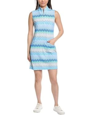 IBKUL Susan Zip Mock Dress - Blue