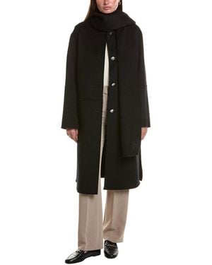 Dawn Levy Claude Double Face Scarf Coat - Black