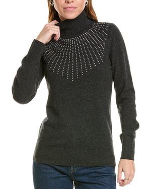 Sofiacashmere Heatset Starburst Turtleneck Cashmere Jumper - Black