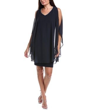 Joseph Ribkoff Embellished Neckline Mini Dress - Blue