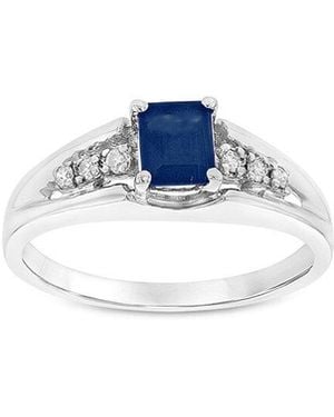 LEVARON 14K 0.58 Ct. Tw. Diamond & Sapphire Ring - Blue