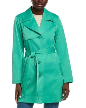 NVLT Crinkle Trench Coat - Green