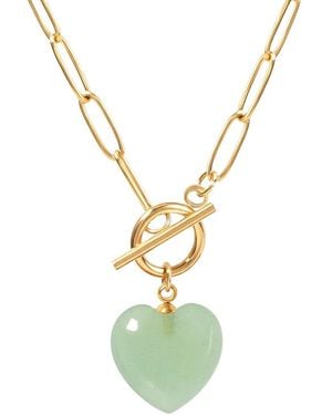 Liv Oliver 18K Plated 15.25 Ct. Tw. Jade Toggle Necklace - Metallic
