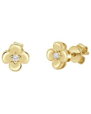 Sabrina Designs 14K 0.04 Ct. Tw. Diamond Flower Stud Earring - Metallic