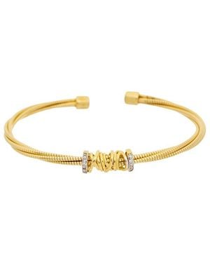 Meshmerise 18K Plated 0.10 Ct. Tw. Diamond Bangle Bracelet - Metallic