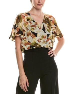 Anne Klein Ruffle Sleeve Top - Black