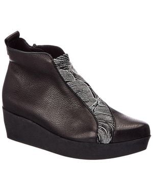 Arche Fujima Leather Wedge Bootie - Black