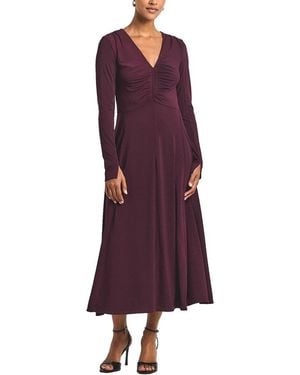 10 Crosby Derek Lam Isabella Ruched Front Long Sleeve Dress - Purple