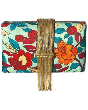 Simitri Faux Silk Hard Structured Clutch