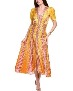 Saloni Silk Maxi Dress - Orange