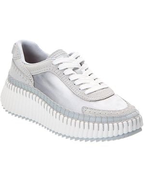 Chloé Nama Suede & Satin Trainer - White