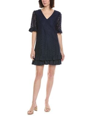 Cece Lace V-Neck Shift Dress - Blue