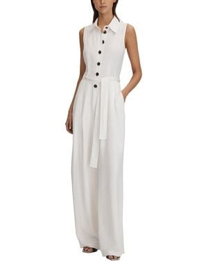 Reiss Perla Linen-Blend Jumpsuit - White